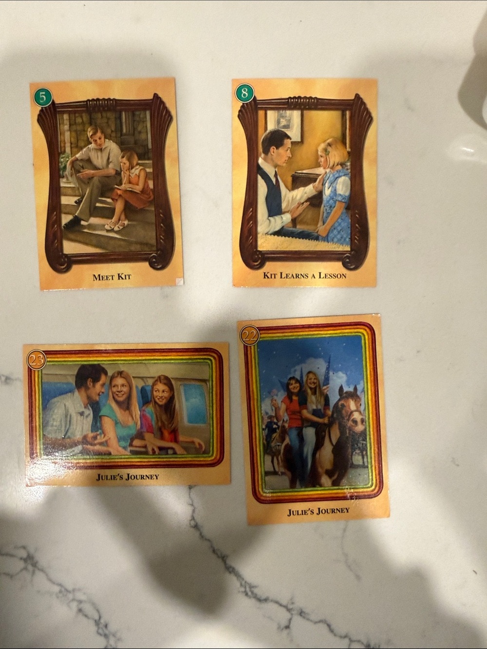American Girl Story Cards Set in Yellow and Brown Tones